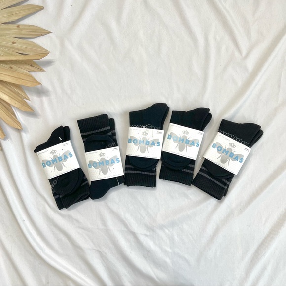 Bombas Underwear & Socks Bombas Set Of 5 Originals Black And Grey Striped Tall